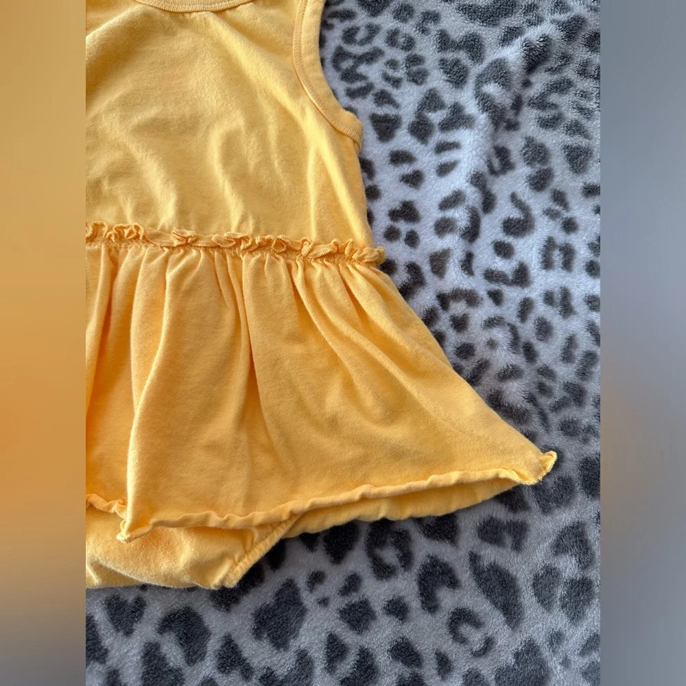 The Children’s Place Graphic Bodysuit Dress in Mango Orange Yellow Size 12 mos